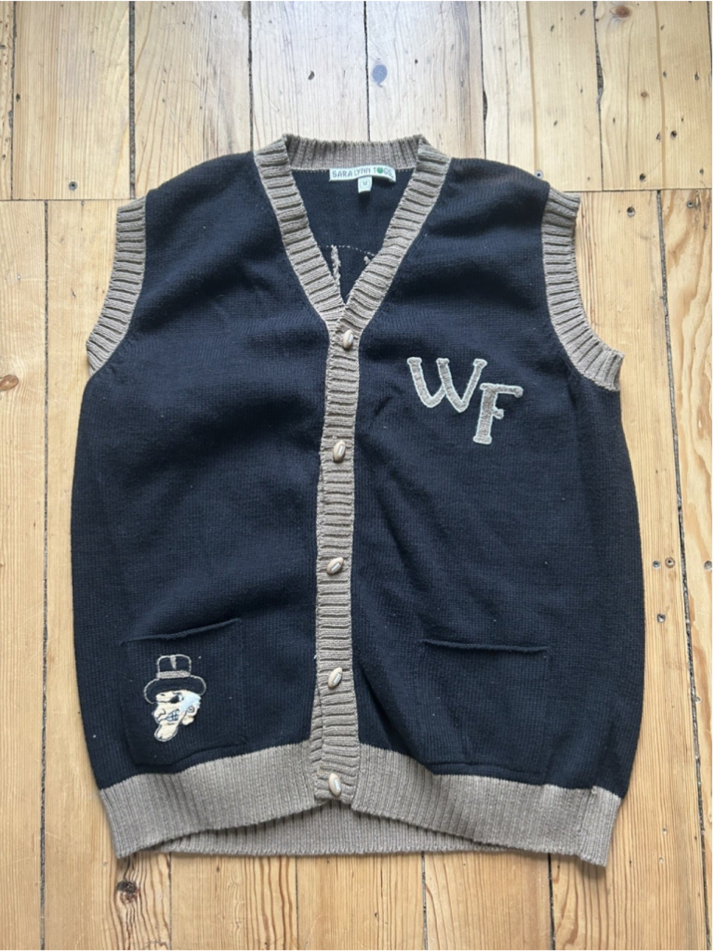 Wake Forest Demon Deacons Vintage Vest Jacket Adult M Black NCAA